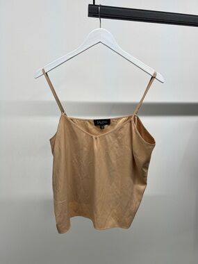 SALONI Nude Satin Spaghetti Strap Cami